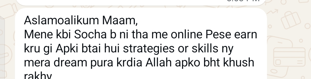 WhatsApp message from a Skilled Sisters student sharing her client results (3)
