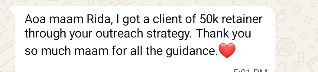 WhatsApp message from a Skilled Sisters student sharing her client results (1)